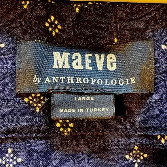 Anthropologie’s popular tiered Maeve dress. Navy & white. Large. - Picture 4 of 6